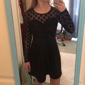 Black Short Polkadot dress